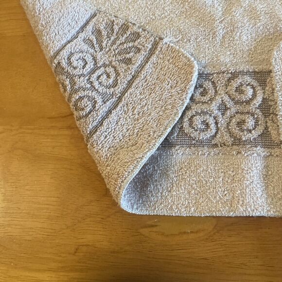 2 Vintage Cannon Washcloth Sculpted Tan Brown Decorative Retro MCM Face Cloth - Picture 5 of 6